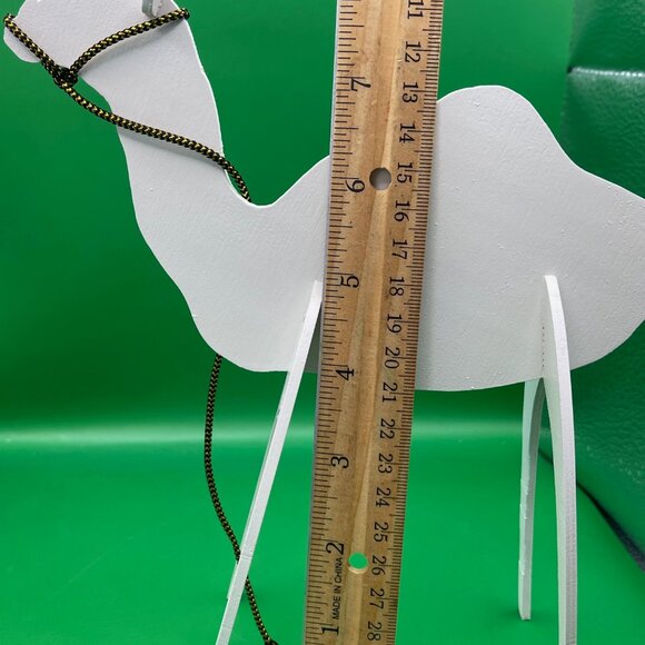 Handmade Wood Silhouette Figures Three Wise Men Camels White Christmas Nativity - Picture 5 of 8